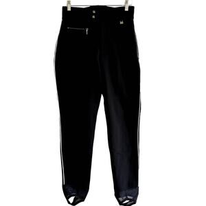 Vintage Nils Ski Pants Skiwear WB 400 Schoeller Straight Zip Pockets Black 30x26